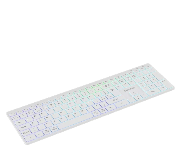 CANYON Klawiatura HKB-W11 UK/US RGB Dwa Tryby Bezprzewodowa Biała CNS-HBTK11W - 1348465 - zdjęcie 4